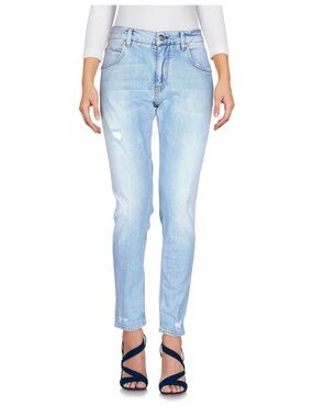 NWT 2W2M Two Women Jeans Made In Italy Distressed Light Wash